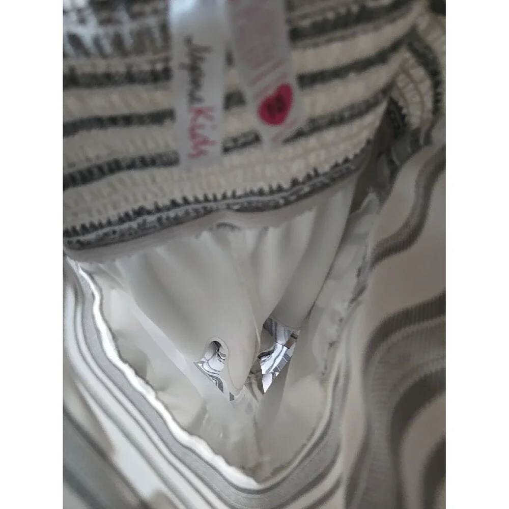 Jumpsuit Size 10 Large Girls Black & White Striped Ruffle One-Piece Lined